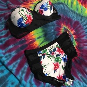 Top and Bottom high waisted bathing suit swim set